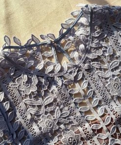 Self-portrait Blue Guipure Lace Mini Dress READY TO WEAR