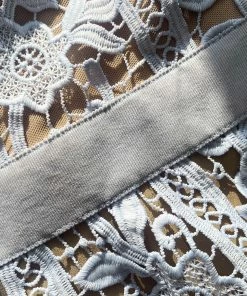 Self-portrait Blue Tiered Guipure Lace Midi Dress READY TO WEAR