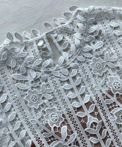 Self-portrait White Guipure Lace Peplum Midi Dress