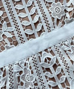 Self-portrait White Guipure Lace Peplum Midi Dress