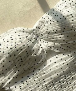 Self-portrait READY TO WEAR White Crinkle Chiffon Dot Mini Dress