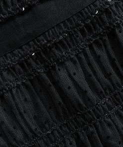 Self-portrait Black Dot Mesh Shirred Midi Dress READY TO WEAR