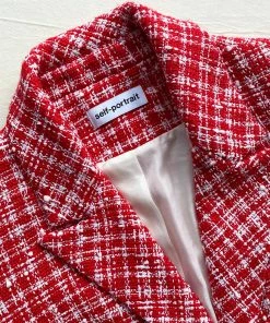 Self-portrait Red Boucle Blazer READY TO WEAR