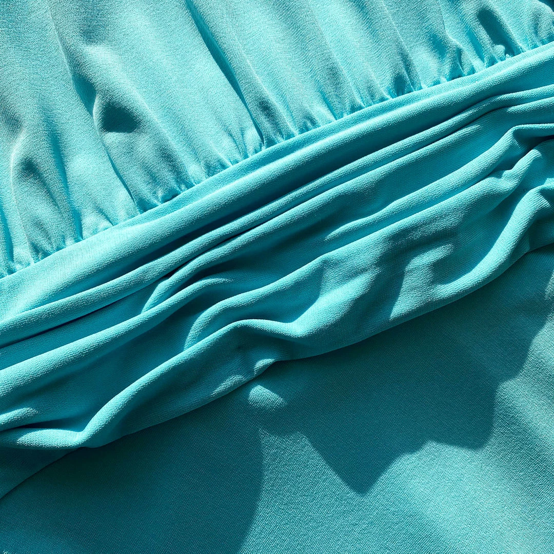 Self-portrait Tropical Blue Jersey Halter Midi Dress READY TO WEAR