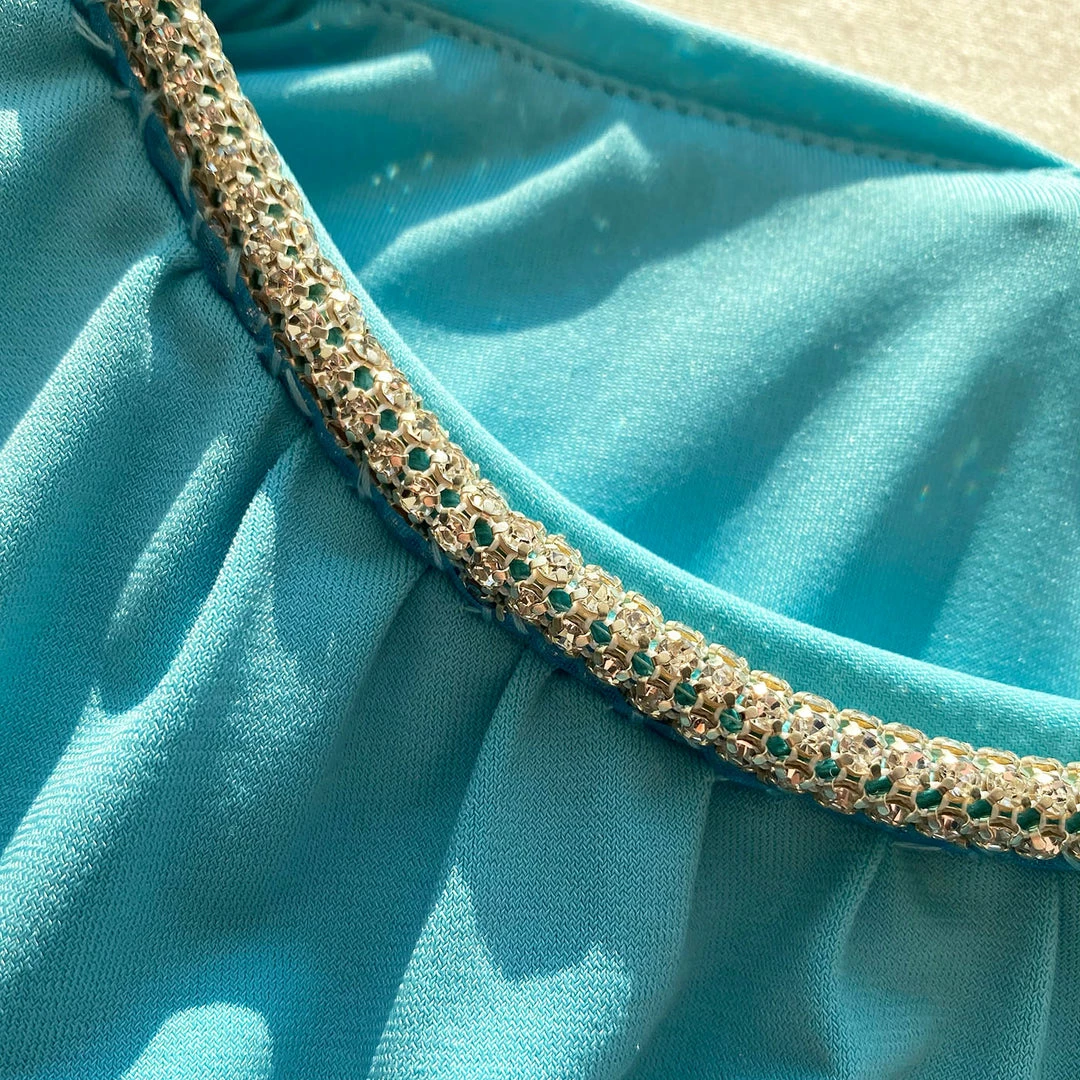 Self-portrait Tropical Blue Jersey Halter Midi Dress READY TO WEAR