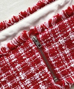 Self-portrait Red Boucle Crop Top READY TO WEAR
