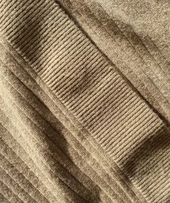 Self-portrait Taupe Ribbed Knit Slouchy Midi Dress READY TO WEAR