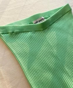 Self-portrait Spearmint Ribbed Knit Trouser