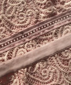 Self-portrait READY TO WEAR Pink Abstract Guipure Mini Dress