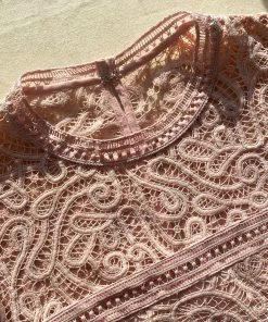 Self-portrait READY TO WEAR Pink Abstract Guipure Mini Dress