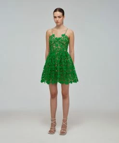 Self-portrait READY TO WEAR Deep Green Azaelea Mini Dress