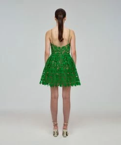 Self-portrait READY TO WEAR Deep Green Azaelea Mini Dress