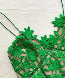 Self-portrait READY TO WEAR Deep Green Azaelea Mini Dress