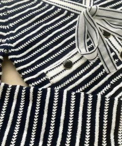 Self-portrait Navy Rope Knit Cardigan