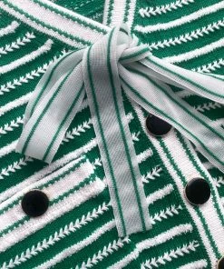 Self-portrait Green Rope Knit Cardigan