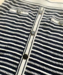 Self-portrait Navy Rope Knit Skirt READY TO WEAR