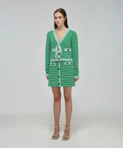 Self-portrait Green Rope Knit Skirt READY TO WEAR