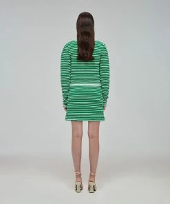 Self-portrait Green Rope Knit Skirt READY TO WEAR