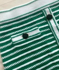 Self-portrait Green Rope Knit Skirt READY TO WEAR