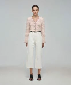 Self-portrait Pastel Multi Stripe Knit Cardigan READY TO WEAR