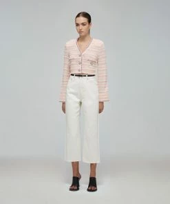 Self-portrait Pastel Multi Stripe Knit Cardigan READY TO WEAR