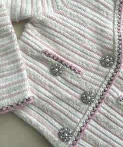 Self-portrait Pastel Multi Stripe Knit Cardigan READY TO WEAR