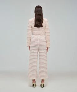 Self-portrait READY TO WEAR Pastel Multi Stripe Knit Trousers