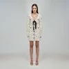 Self-portrait READY TO WEAR Ivory Contrast Yarn Button Down Knit Dress