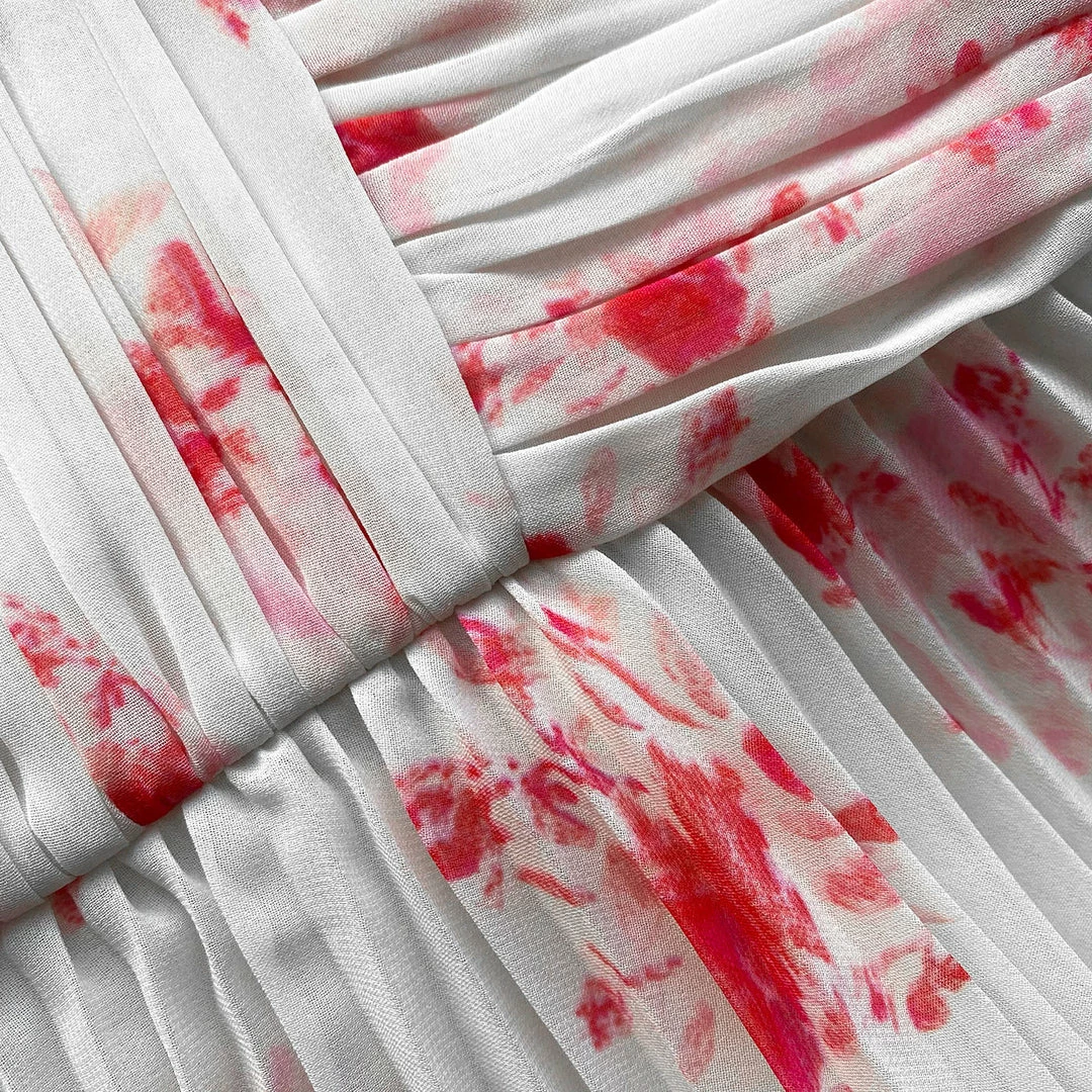 Self-portrait Floral Print Chiffon Tiered Midi Dress