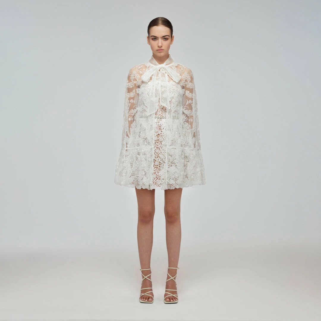 Self-portrait Brocade Ribbon Lace Cape