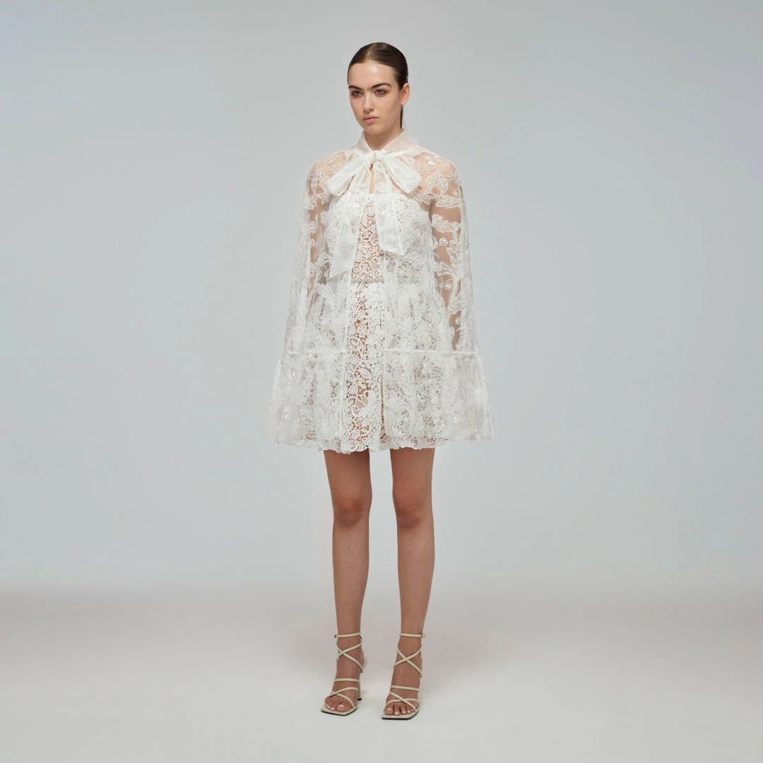 Self-portrait Brocade Ribbon Lace Cape