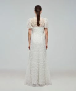 Self-portrait READY TO WEAR Brocade Ribbon Lace Maxi Dress