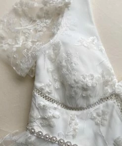 Self-portrait Ivory Blossom Sequin Two Tier Mini Dress