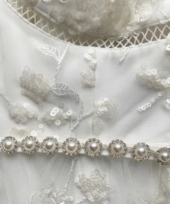 Self-portrait Ivory Blossom Sequin Two Tier Mini Dress