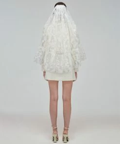 Self-portrait WEDDING Crystal Brocade Ribbon Lace Veil