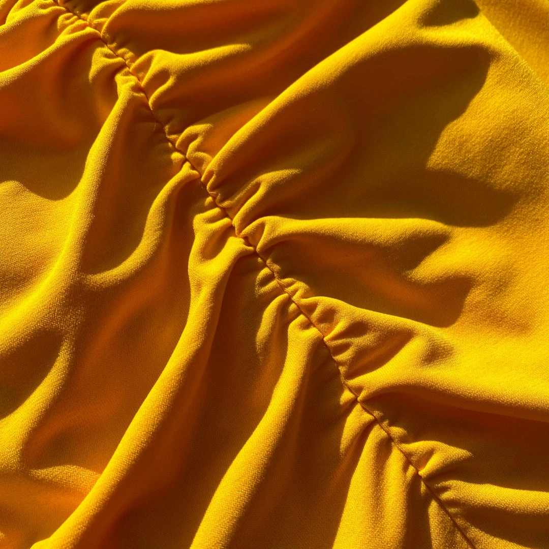 Self-portrait Canary Yellow Jersey Off-Shoulder Mini Dress