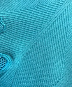 Self-portrait Tropical Blue Inserted Lace Knit Dress