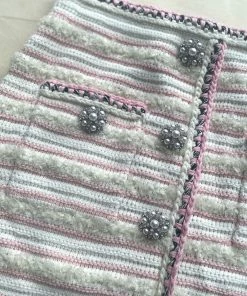 Self-portrait Pastel Multi Stripe Knit Skirt READY TO WEAR