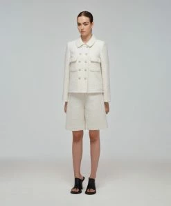 Self-portrait Metallic Boucle Shorts