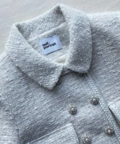 Self-portrait Metallic Boucle Jacket