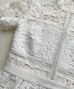 Self-portrait READY TO WEAR Ivory Floral Guipure Midi Dress