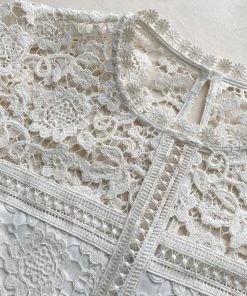 Self-portrait READY TO WEAR Ivory Floral Guipure Midi Dress